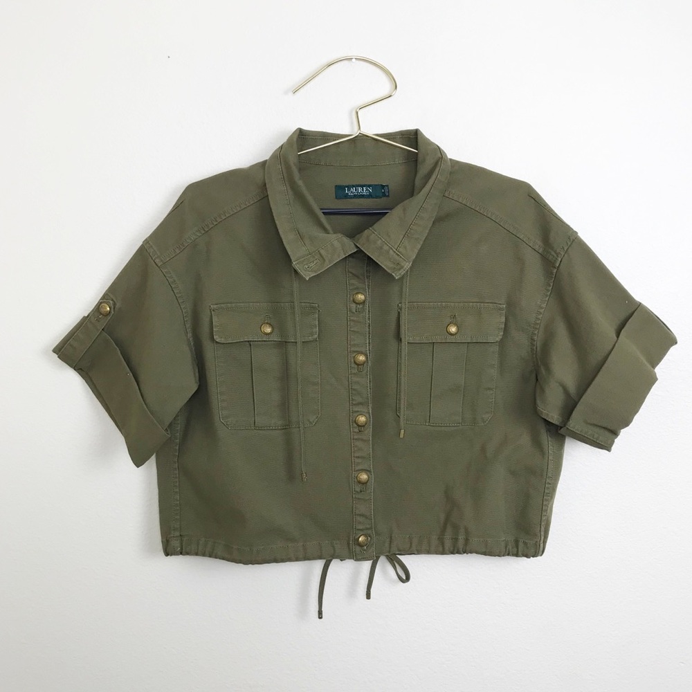 Ralph Lauren Cropped Drawstring Canvas Jacket